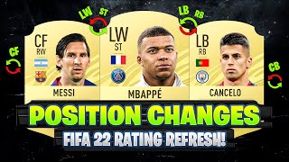 FIFA 22  BIGGEST POSITION CHANGES ft Messi Mbappe amp more [upl. by Siward]