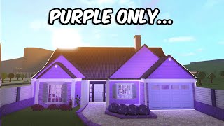 BUILDING A BLOXBURG HOUSE BUT I CAN ONLY USE THE COLOUR PURPLE  roblox [upl. by Kirwin]