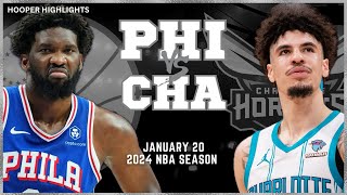 Philadelphia 76ers vs Charlotte Hornets Full Game Highlights  Jan 20  2024 NBA Season [upl. by Illa791]