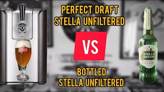 Stella unfiltered 5 perfect draft Vs Stella unfiltered 5 bottle  comparison  review No 1464 [upl. by Elery]