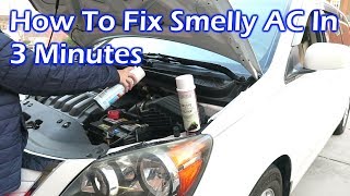 How to Fix Smelly AC in Your Car Like the Pro in 3 Minutes [upl. by Hpesoy]