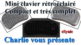 MINI CLAVIER RÉTROÉCLAIRÉ AZERTY AVEC TRACKPAD ET SANS FIL ESYNiC [upl. by Philipps]