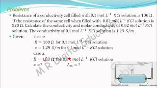 Problem 1 on molar conductivity Electrochemistry part 54 for CBSE class 12 JEE IIT [upl. by Nared]