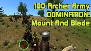 100 Vaeger Archer Army DOMINATION  Mount and Blade Warband [upl. by Zebapda]