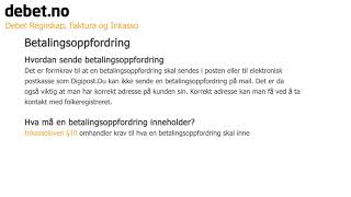 Betalingsoppfordring  Debet Faktura og Inkasso [upl. by Kristo]