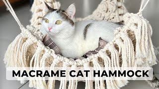 DIY Macrame Cat Hammock Tutorial │ Fits Under Any Chair │ DIY Cat Bed [upl. by Matrona]