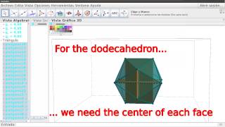 Icosahedron and dodecahedron from golden rectangles with Geogebra 5 [upl. by Deacon148]