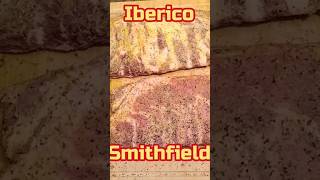 Iberico Spain pork ribs vs Smithfield US pork ribs iberico spareribs smoker smithfield [upl. by Acillegna]