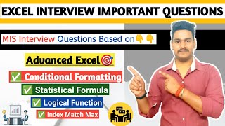 Interview Questions amp Answer for Excel  excel interviews job  MIS Interview Questions and Answers [upl. by Dorita]