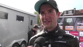 Wout Poels  Interview darrivée  LiègeBastogneLiège 2016 [upl. by Solenne148]