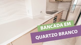 COLOQUEI BANCADA EM QUARTZO BRANCO  Vantagens e desvantagens  valor  medidas [upl. by Airdnaz]