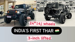 INDIA’S FIRST MAHINDRA THAR 2414J FUELCONTRA  3INCHES DR NANO LIFTKIT  ONLY ONE IN INIDA 🇮🇳 [upl. by Onairpic]