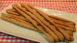 Receta fácil de Grisinis crujientes con harina de espelta rosquilletas o palitos de pan [upl. by Kerwin]