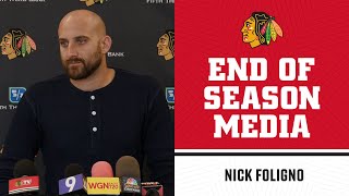 Nick Foligno End of Season Media  Chicago Blackhawks [upl. by Sidell729]