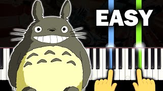 My Neighbor Totoro  Theme  The Path of the Wind  EASY Piano tutorial [upl. by Fawne]