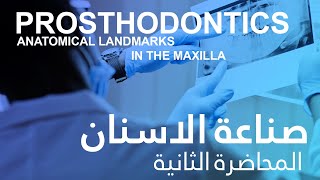 صناعة الاسنان المحاضرة الثانية  Prosthodontics Anatomical Landmarks In The Maxilla [upl. by Xuaeb822]