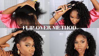 FLIP OVER METHOD USING CLIP INS   QUICK AND EASY HAIR TUTORIAL  Curls Queen  Chev B Tutorials [upl. by Lydia716]