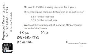 Repeated Percentages No Repeated Rates Grade 4  OnMaths GCSE Maths Revision [upl. by Eenimod]