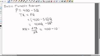 Monopoly Profit Maximization with Calculus [upl. by Smalley710]