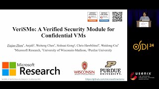 OSDI 24  VeriSMo A Verified Security Module for Confidential VMs [upl. by Robins]