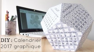 Tuto  calendrier 3D graphique 2017 [upl. by Harbard]