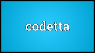 Codetta Meaning [upl. by Tloh]