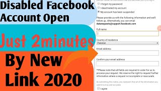 How to Recover Disabled facebook account in 2 minutes  2020 method  Facebook Account Recovery [upl. by Sivat]