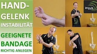 Handgelenk Instabilität  eine geeignete Bandage richtig anlegen [upl. by Doscher]