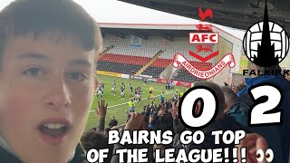 UNBEATEN FALKIRK GO TOP OF THE LEAGUE 👀  AIRDRIE 02 FALKIRK VLOG [upl. by Maro]