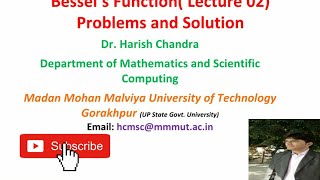 Bessels Function  Problems and solutionLecture 02 [upl. by Ellswerth]