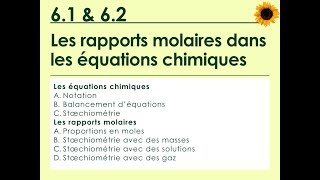 61 amp 62 Les rapports molaires dans les équations chimiques [upl. by Brost]