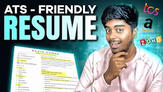 How to make a PERFECT RESUME in 10 Minutes 🤯  resume format for freshers tamil [upl. by Danelle]