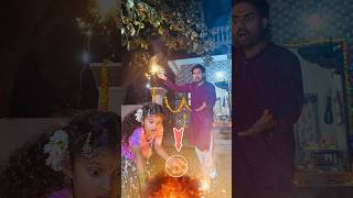 Diwali Pooja😳Last Bomb💣😱shorts diwali charanspy trending story happy [upl. by Yonita157]