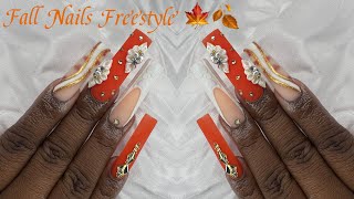 FALL FREESTYLE NAILS 🍁🍂✨ WMW THIS POLYGEL [upl. by Lareneg]