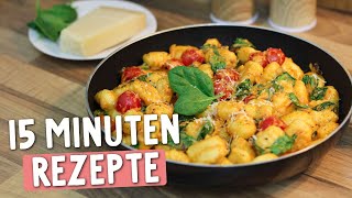 3 Schnelle Pfannengerichte für den Feierabend  Rezepte in 15 Min zubereitet schnell und einfach [upl. by Karlan]