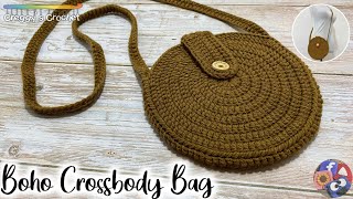 CROCHET “Boho” Crossbody Bag  Tutorial [upl. by Chaing]