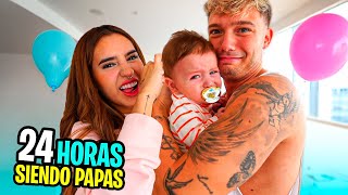 24 HORAS SIENDO PAPAS DE UN BEBE ft DOMELIPA [upl. by Almat790]