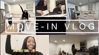 MOVEIN VLOG first apartment  luxury apartment tour  unpack with me [upl. by Sula730]