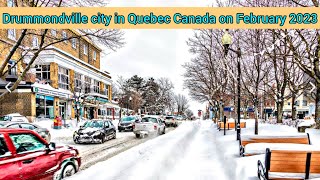 Drummondville city in the Centre of Quebec on February 2023 Drummondville Downtown canada quebec [upl. by Ykceb]