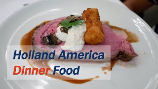 Holland America Dinner Food Tour amp Menus at Main Dining Room Nieuw Statendam [upl. by Asenej]