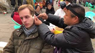 Chinese street ear picking Ear Cleaning for man China ASMR [upl. by Rolfe415]