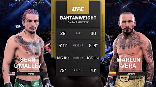 UFC  Marlon Chito Vera vs Sean OMalley 2  FULL AI SIM FIGHT  UFC 299 [upl. by Dachi]