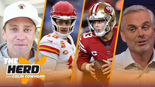 Tom Brady on Mahomes comparison Super Bowl LVIII Does Purdy get enough credit  NFL  THE HERD [upl. by Jordain]