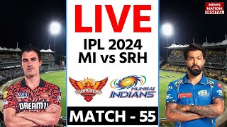 MI vs SRH IPL 2024 Live Mumbai Indians vs Sunrisers Hyderabad  55th Match Score and Commentary [upl. by Maltz433]