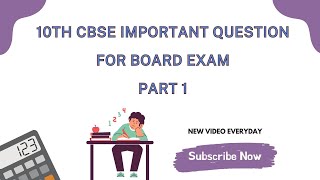 CBSE 10 maths important questions for Board Exam part 1 [upl. by Kristoffer]