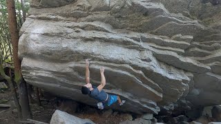 Squamish Bouldering Middle Cave V5 [upl. by Alicsirp]