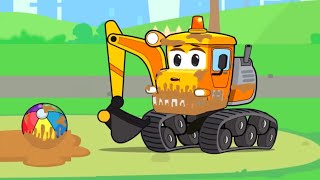 Bagger Kinderfilm  Baue einen Spielplatz  Vroom Vroom  Cartoon für Kinder [upl. by Haidabez]