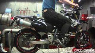 Suzuki DRZ 400 Dyno run Leovince x3 KampN Filter 3x3 [upl. by Gaeta637]