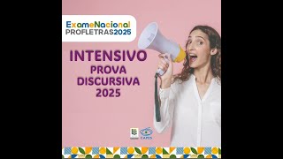 INTENSIVO  PROVA DISCURSIVA  PROFLETRAS 2025 [upl. by Darcie911]