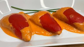 ⭐ Pimientos de Piquillo rellenos de BACALAO y GAMBAS ⭐ [upl. by Jimmie]